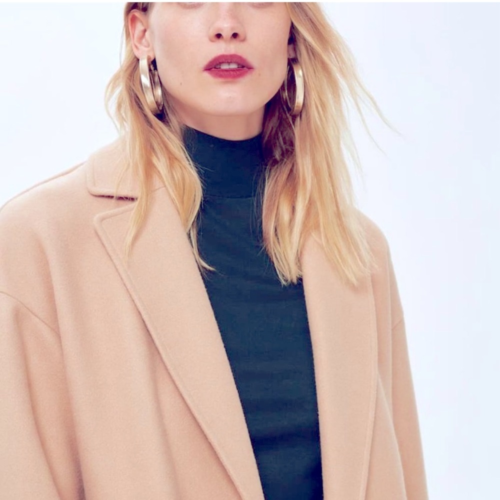 Topshop light colored camel coat purchased from Nordstrom's.
